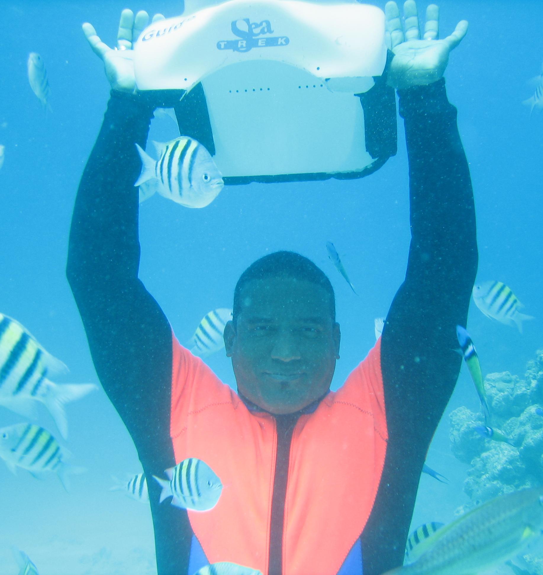 Miguel--Grand Cayman helmet dive