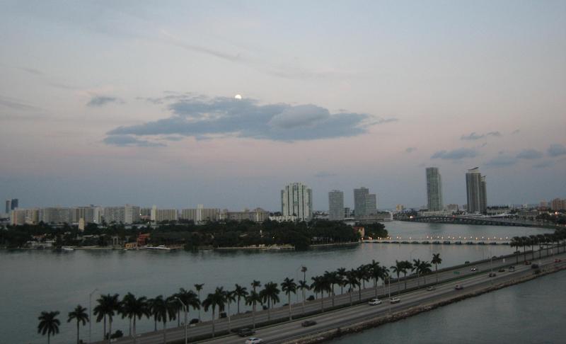 Leaving Miami - Sailing into a Full Moon
