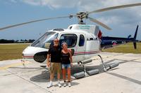 Dianne & Jim in Grand Cayman--our helicopter ride!