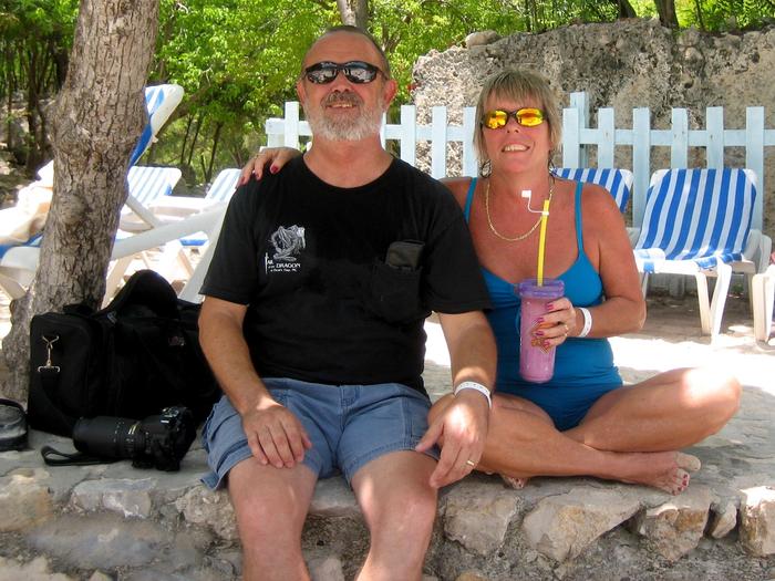 Jim & Dianne with her Labadoozie in Haiti (YUM!)