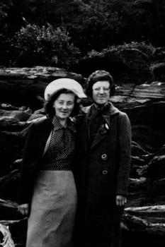 At the Seashore - Mayrilda and Elaine Charette - 24 July 1938